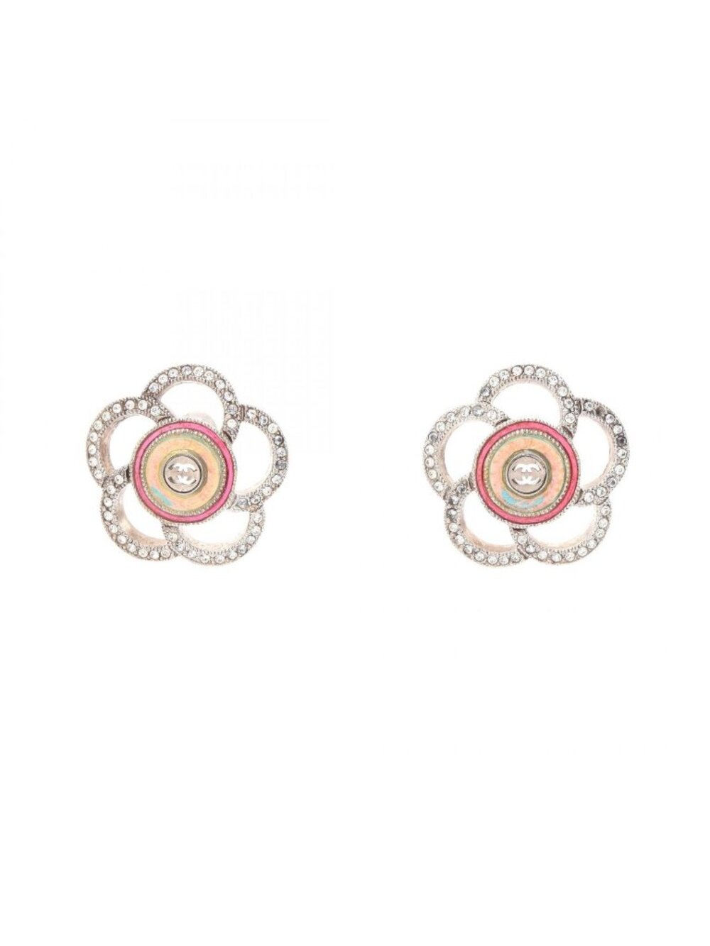 Chanel Earrings Camellia CC Logo